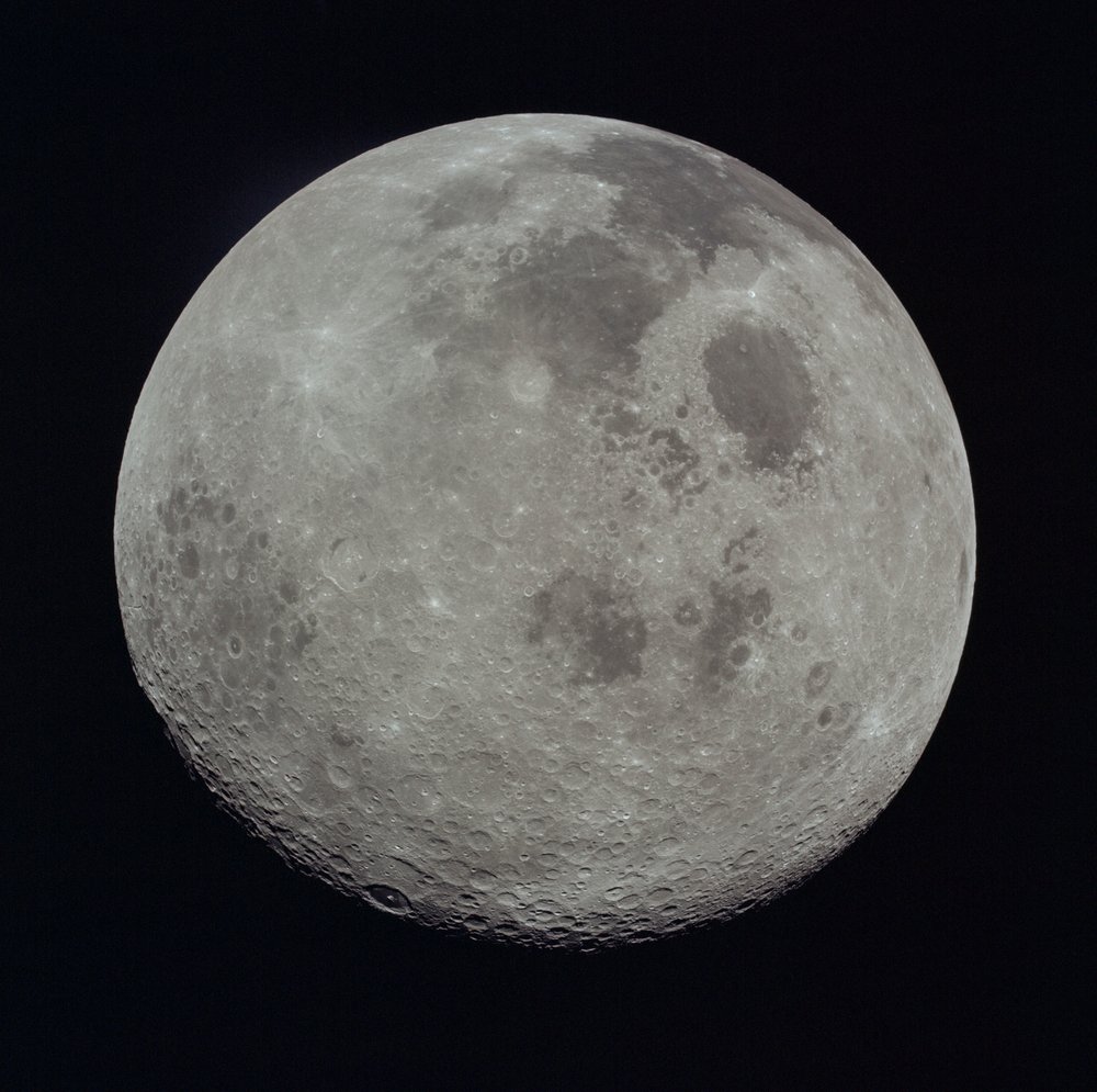 Real NASA Apollo 17 photo of the full Moon, Cancer's ruling body