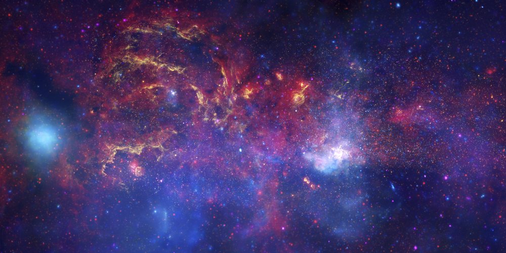 Real NASA composite photo of the Milky Way's galactic center, the region Sagittarius points toward
